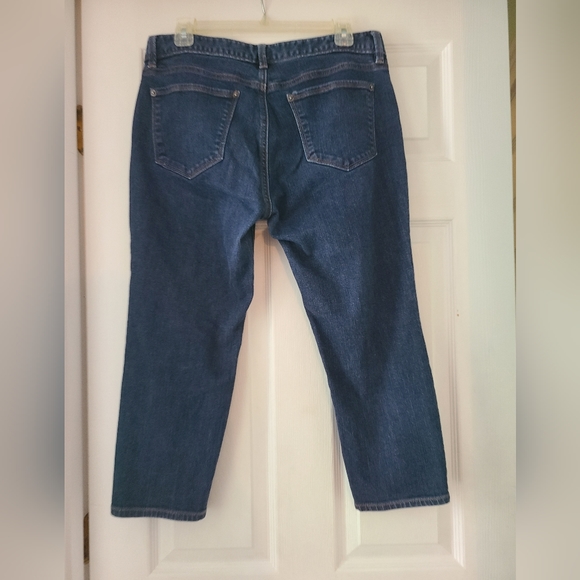 Ann Taylor LOFT Curvy Crop Capri Dark Wash Jeans Womens 10 - Picture 2 of 2